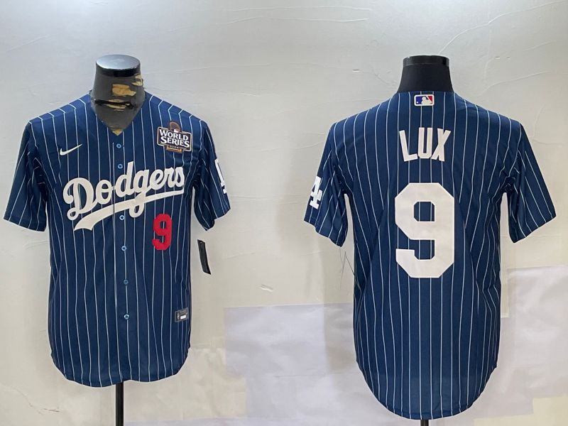 Men Los Angeles Dodgers #9 Lux Blue Stripe Game 2024 Nike MLB Jersey style 11202